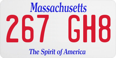 MA license plate 267GH8