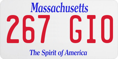 MA license plate 267GI0