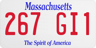 MA license plate 267GI1