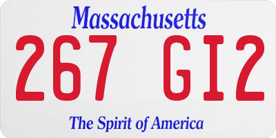 MA license plate 267GI2