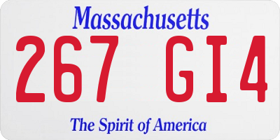MA license plate 267GI4