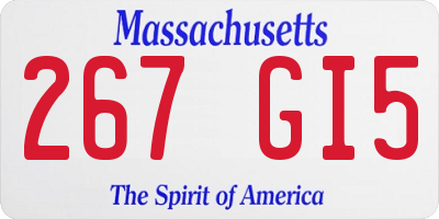 MA license plate 267GI5