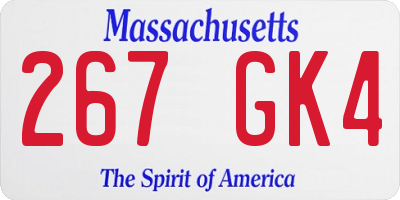 MA license plate 267GK4