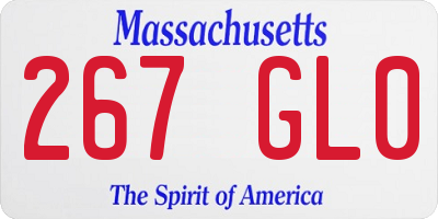 MA license plate 267GL0