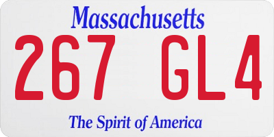 MA license plate 267GL4