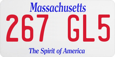 MA license plate 267GL5
