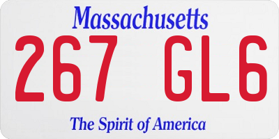 MA license plate 267GL6