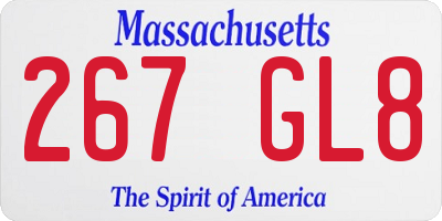 MA license plate 267GL8