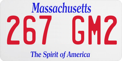 MA license plate 267GM2