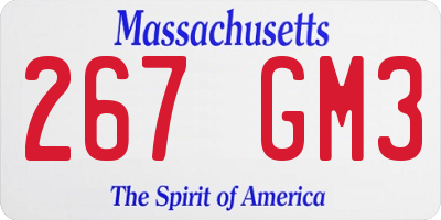 MA license plate 267GM3