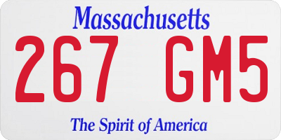 MA license plate 267GM5