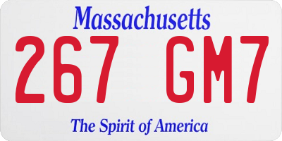 MA license plate 267GM7