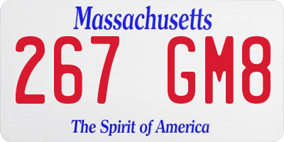 MA license plate 267GM8