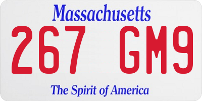 MA license plate 267GM9
