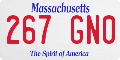 MA license plate 267GN0