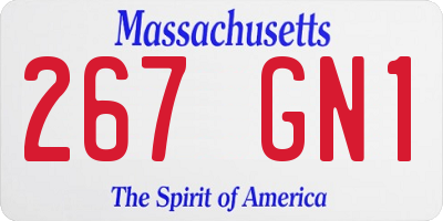 MA license plate 267GN1