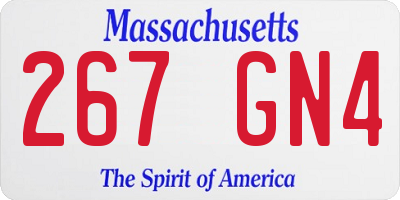 MA license plate 267GN4