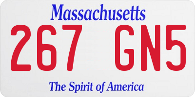 MA license plate 267GN5