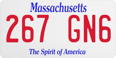 MA license plate 267GN6