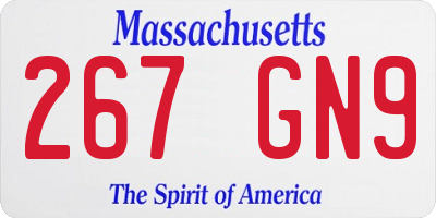 MA license plate 267GN9