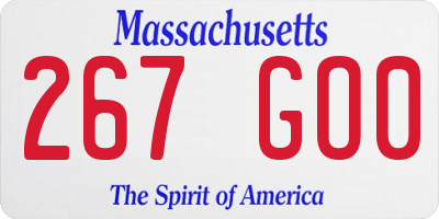 MA license plate 267GO0