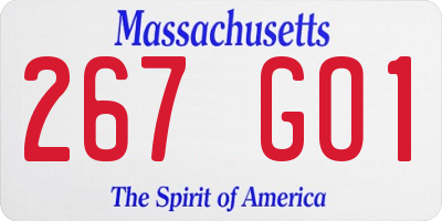 MA license plate 267GO1