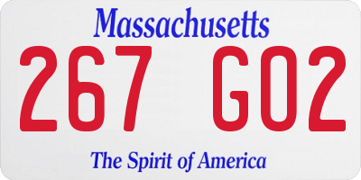MA license plate 267GO2
