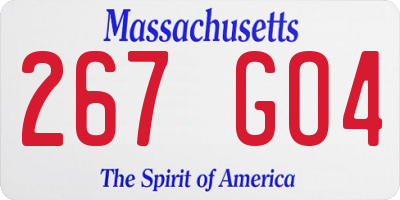 MA license plate 267GO4