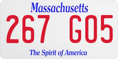 MA license plate 267GO5