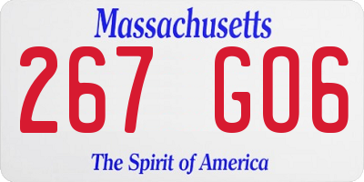 MA license plate 267GO6