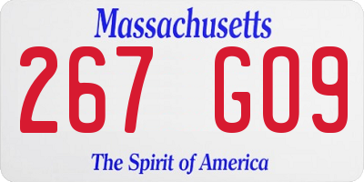 MA license plate 267GO9