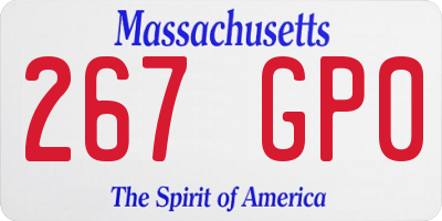 MA license plate 267GP0