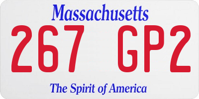 MA license plate 267GP2