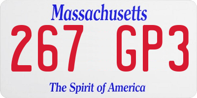 MA license plate 267GP3