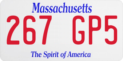 MA license plate 267GP5