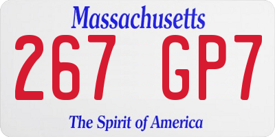 MA license plate 267GP7