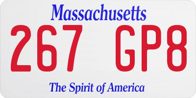 MA license plate 267GP8