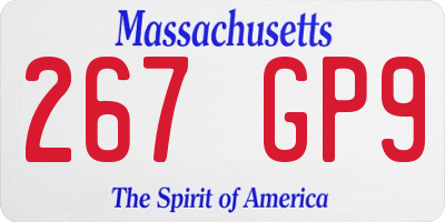 MA license plate 267GP9