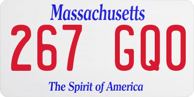 MA license plate 267GQ0