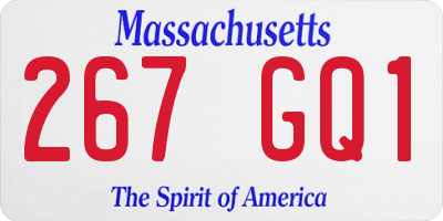 MA license plate 267GQ1