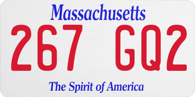 MA license plate 267GQ2
