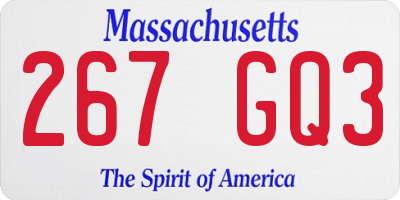 MA license plate 267GQ3