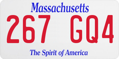 MA license plate 267GQ4