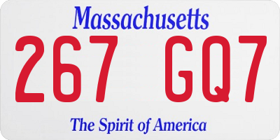 MA license plate 267GQ7