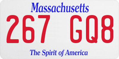 MA license plate 267GQ8