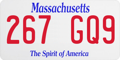 MA license plate 267GQ9