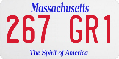 MA license plate 267GR1