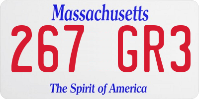 MA license plate 267GR3