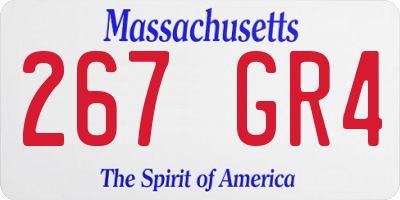 MA license plate 267GR4