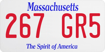 MA license plate 267GR5